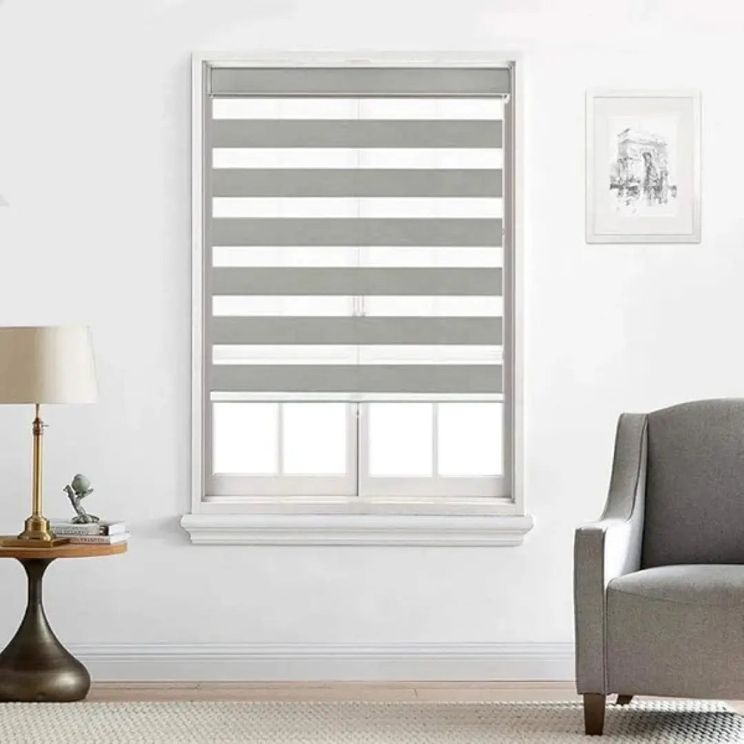 Zebra Blinds - Cordless Roller Blinds - Gray North Hills Home