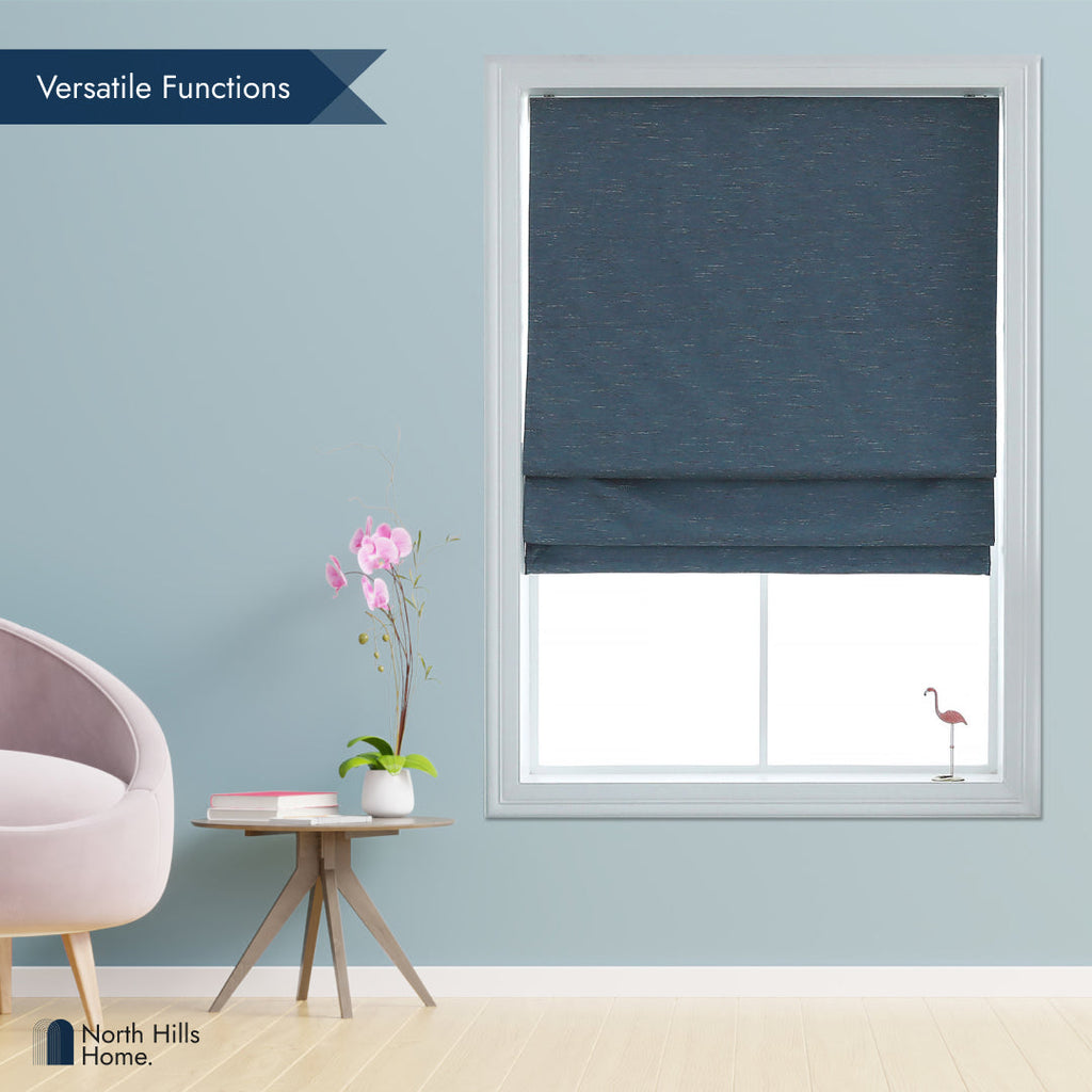 Belmar Washable Cordless Roman Shades,Double Tone Color Jacquard Textured Woven