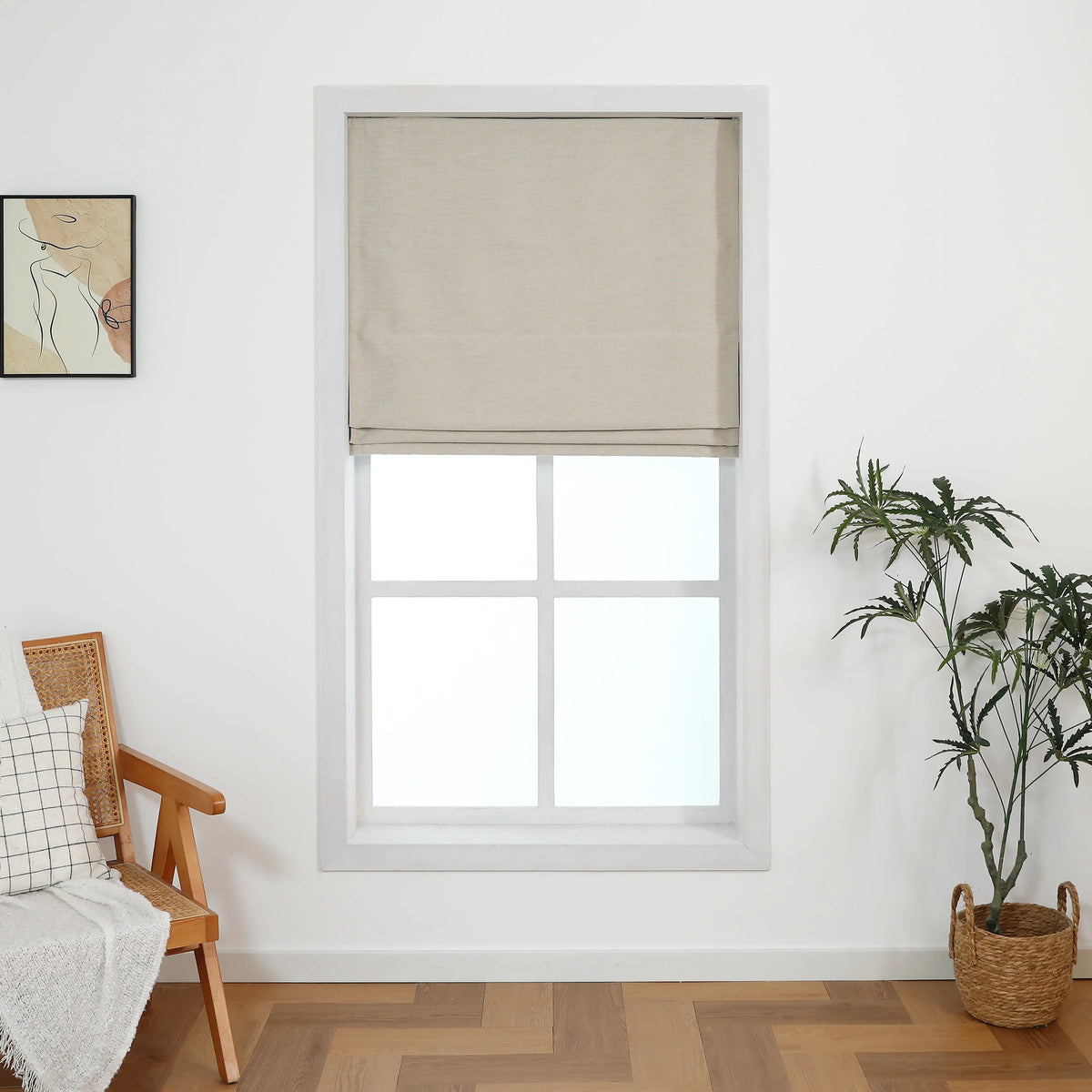 Lancaster Cordless Blackout Roman Shade Shadisfy