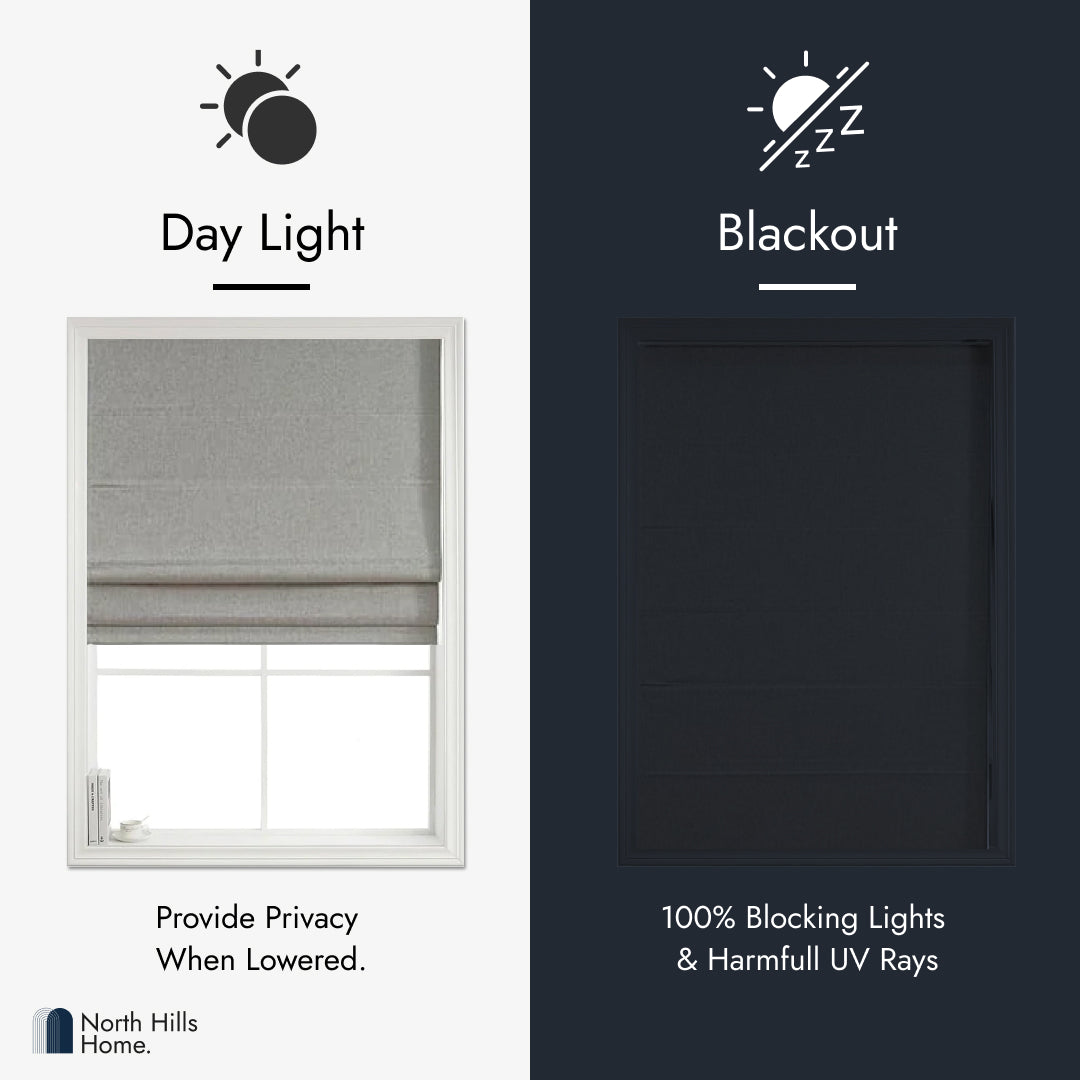 Roman Shades - Polyester Belgian 100% Blackout