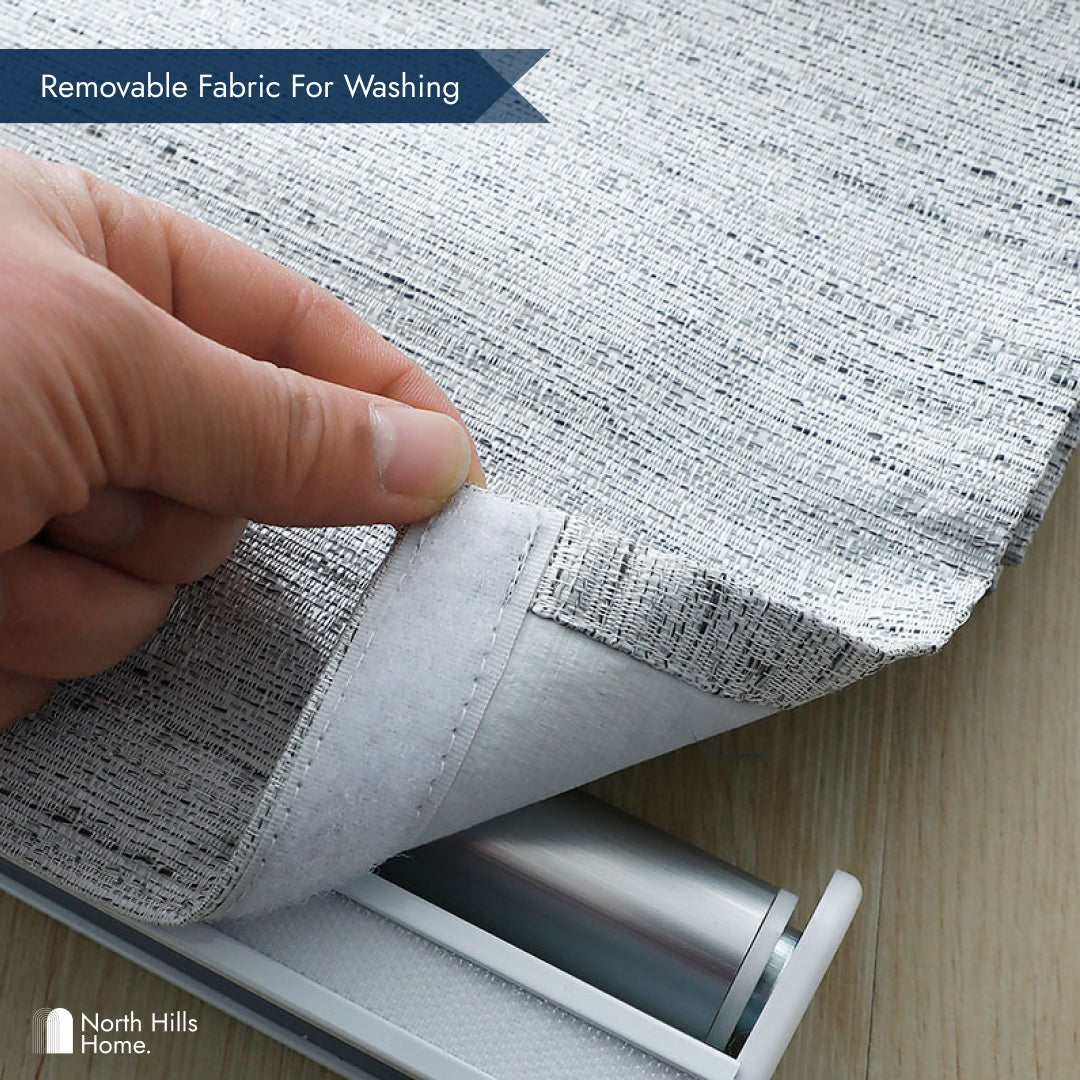 Belmar Washable Cordless Roman Shades,Double Tone Color Jacquard Textured Woven