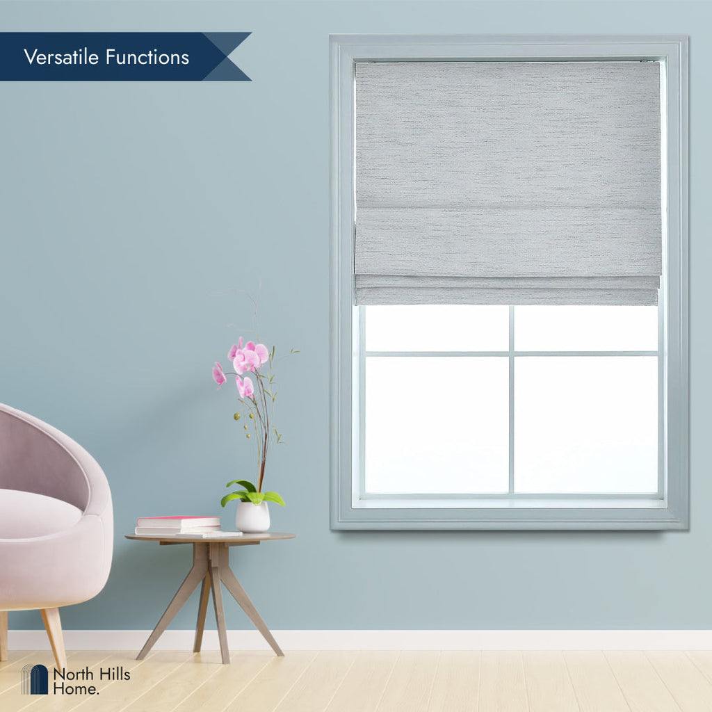 Belmar Washable Cordless Roman Shades,Double Tone Color Jacquard Textured Woven
