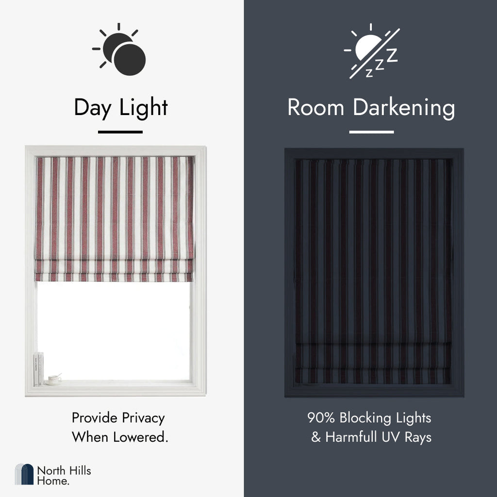 Polyester Brighton Room Darkening Stripe Roman Blind