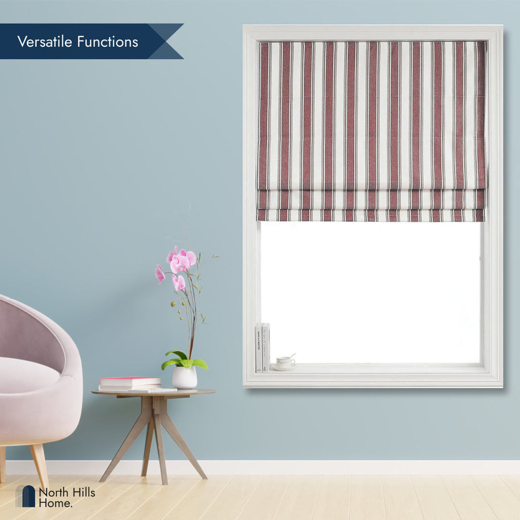 Polyester Brighton Room Darkening Stripe Roman Blind