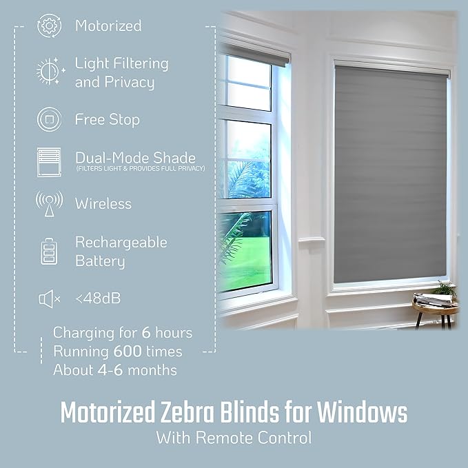 Motorized Zebra Blinds - Remote Control Window Shades