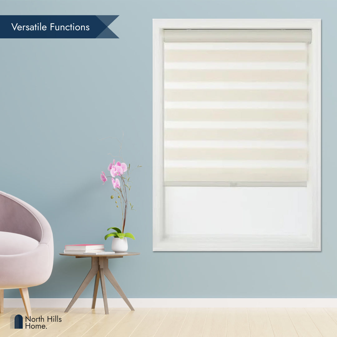 Zebra Blinds - Faux Linen Dual roller blinds