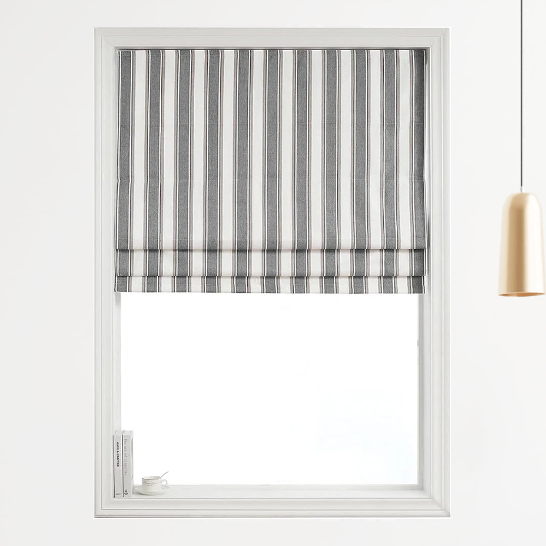Polyester Brayton 100% Blackout Stripe Roman shade