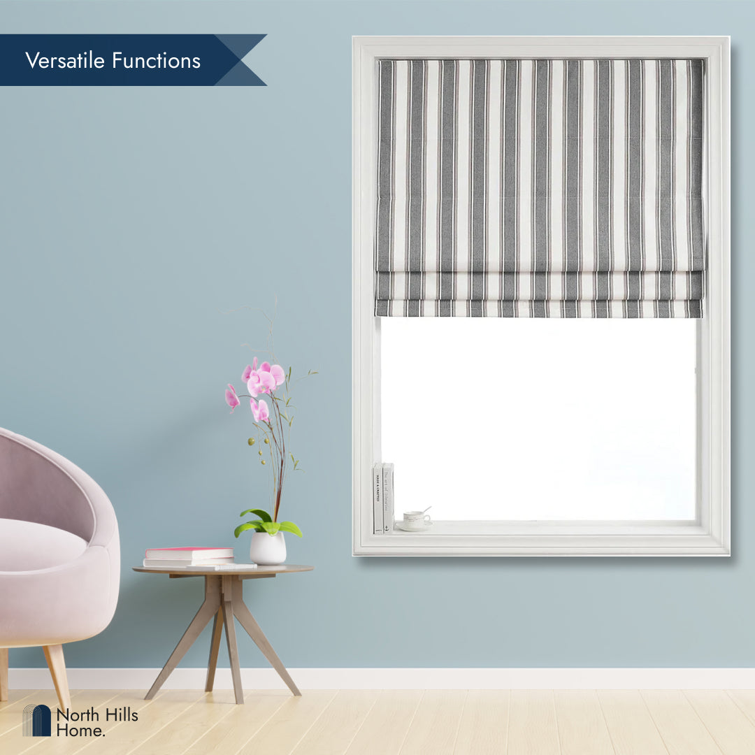 Polyester Brayton 100% Blackout Stripe Roman shade