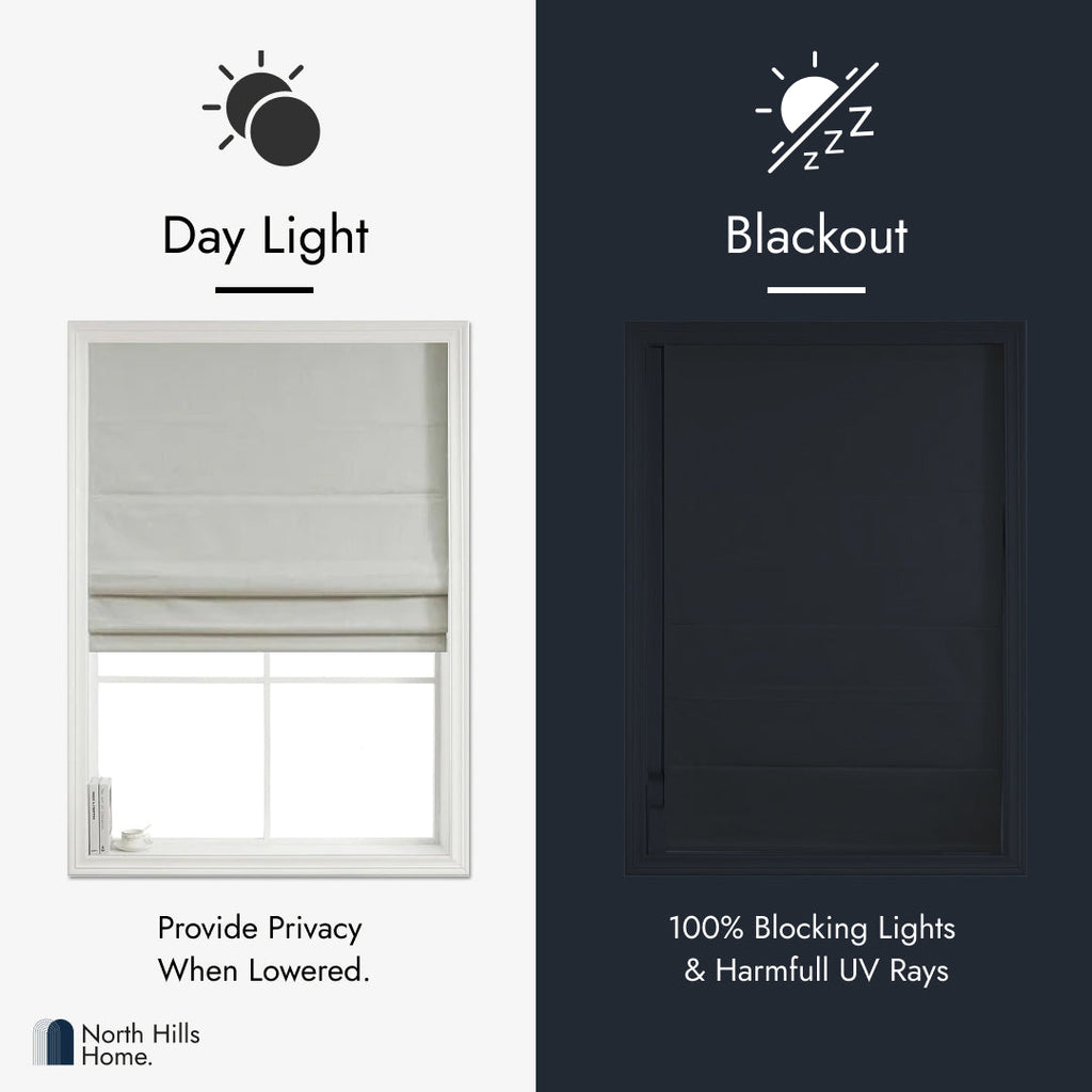 Roman Shades - Polyester Belgian 100% Blackout