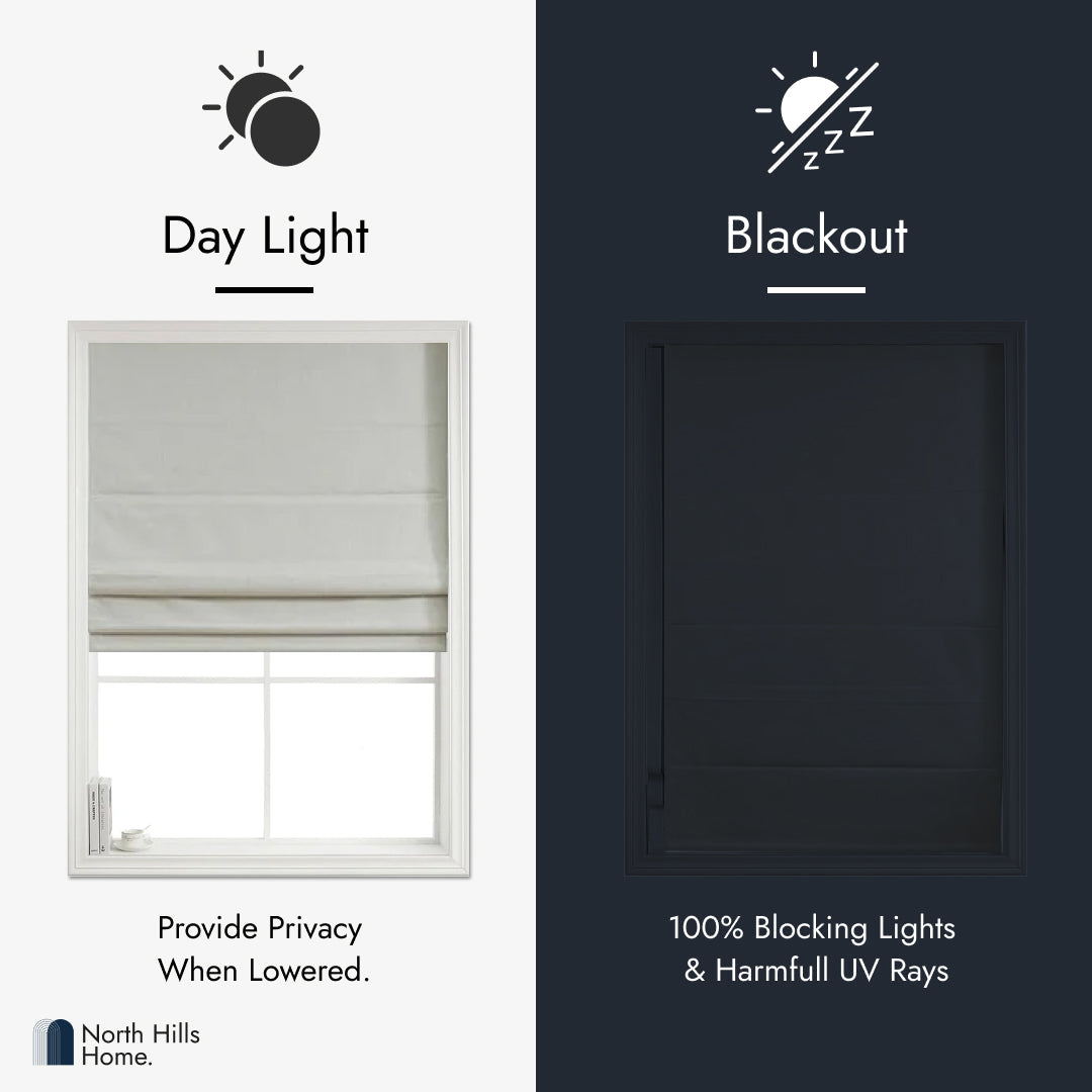 Roman Shades - Polyester Belgian 100% Blackout