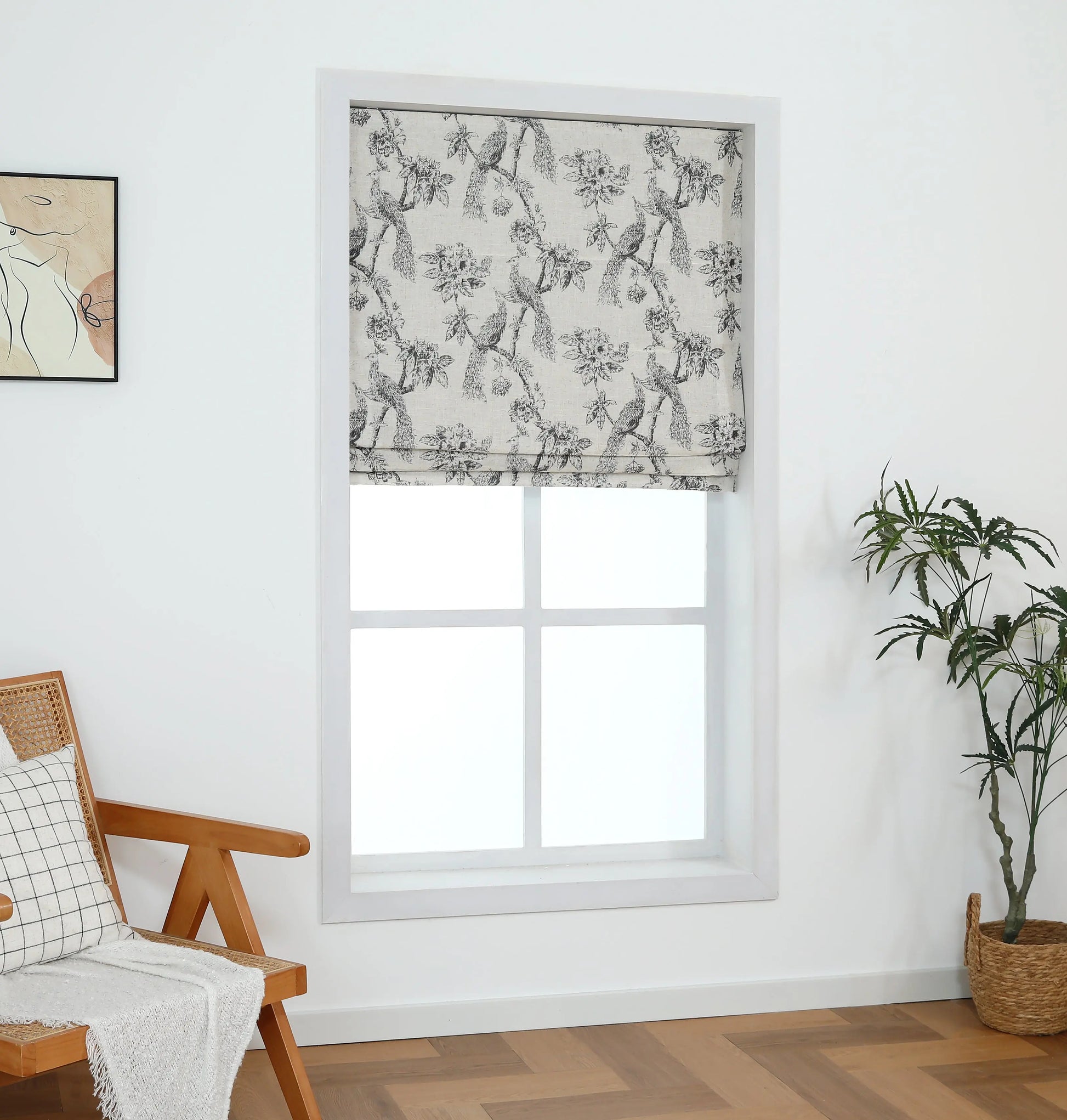 Peacock Cordless Roman Shade Shadisfy