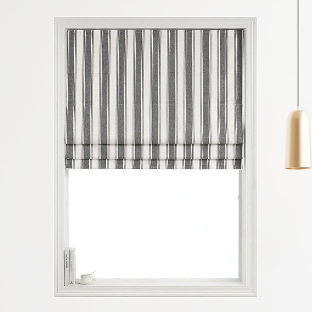 Polyester Brayton 100% Blackout Stripe Roman shade