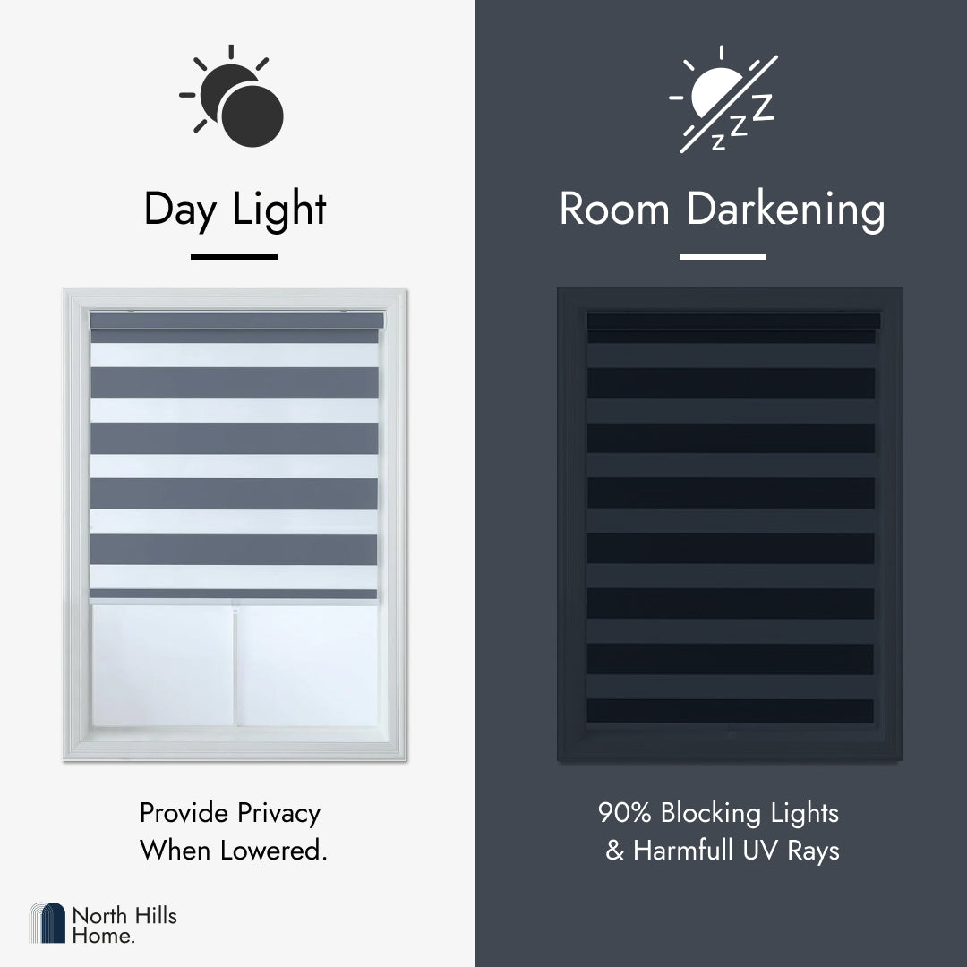 Zebra Blinds - Wide & Thick Stripe Roller Shade