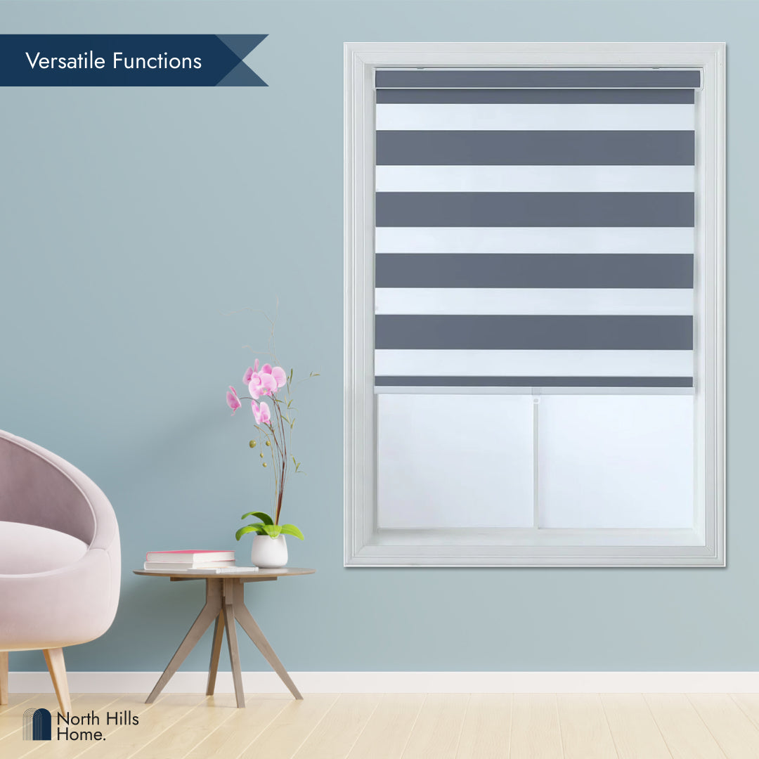 Zebra Blinds - Wide & Thick Stripe Roller Shade
