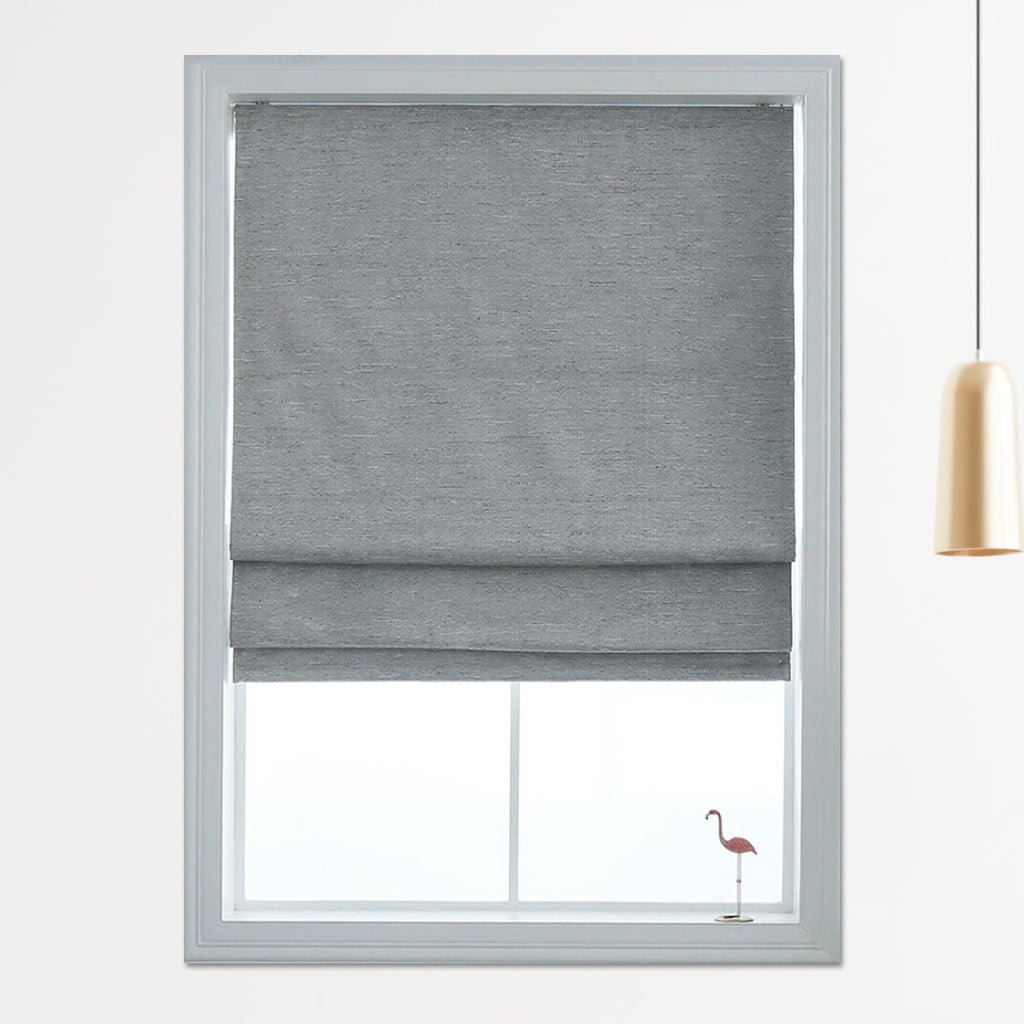 Belmar Washable Cordless Roman Shades,Double Tone Color Jacquard Textured Woven