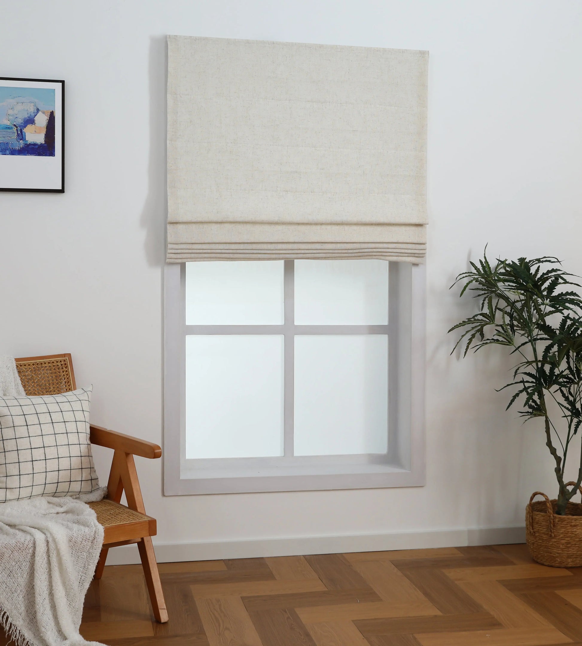 Linen Bliss Cordless Roman Shade North Hills Home