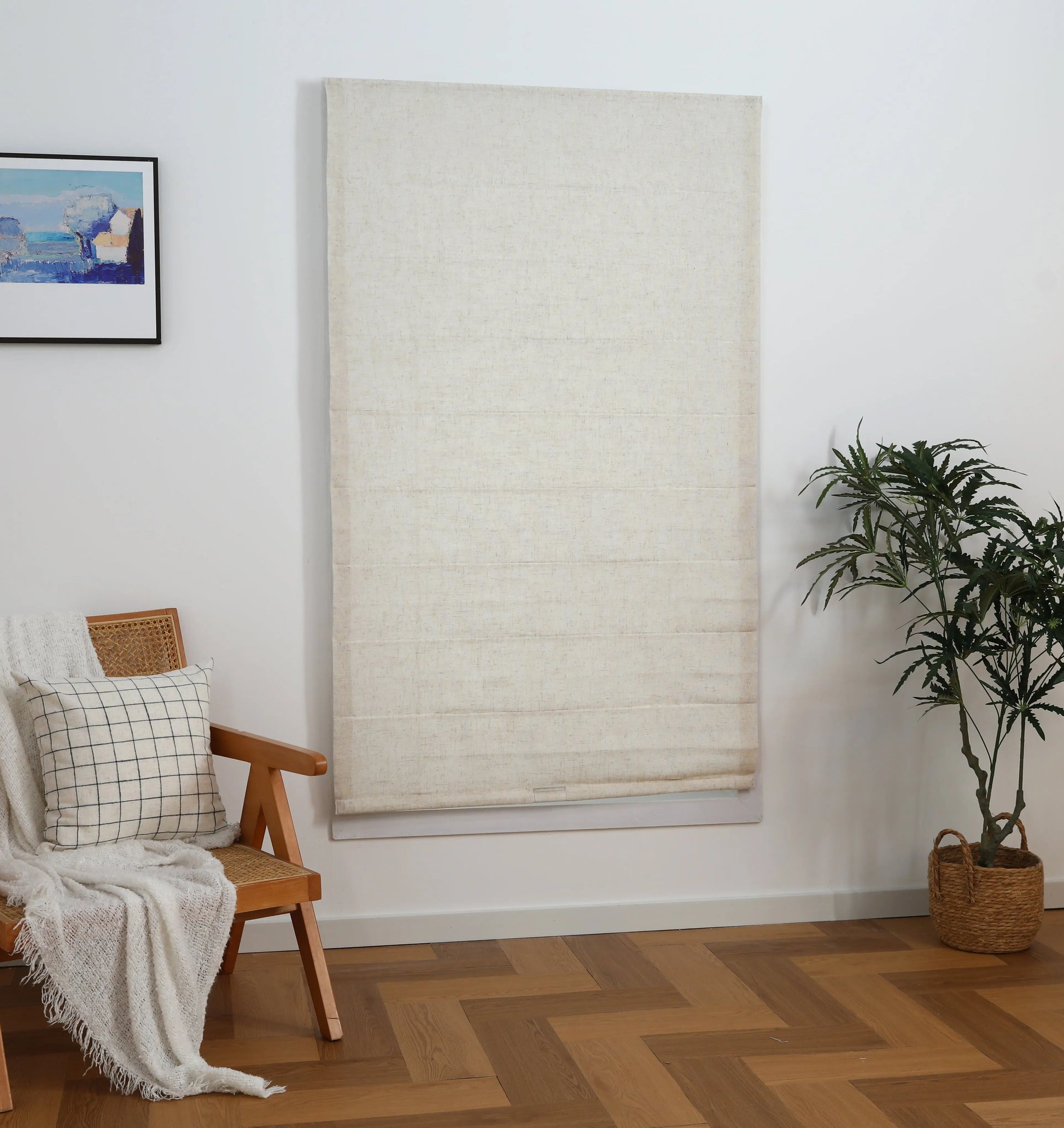 Linen Bliss Cordless Roman Shade North Hills Home