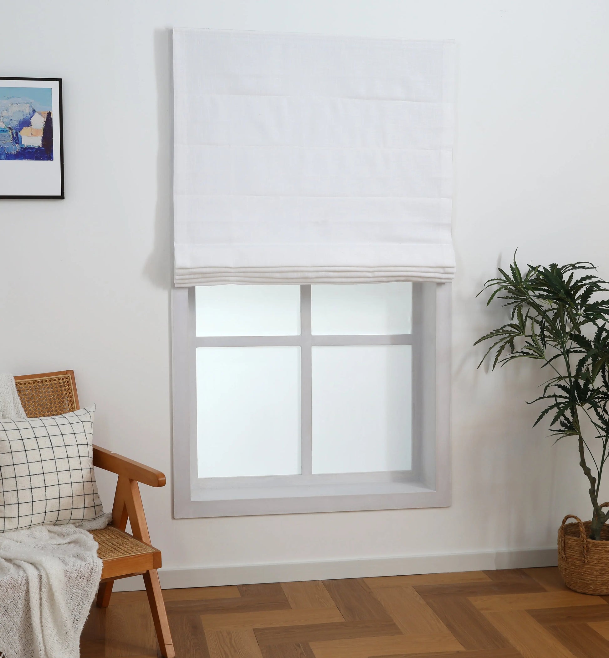 Linen Bliss Cordless Roman Shade North Hills Home