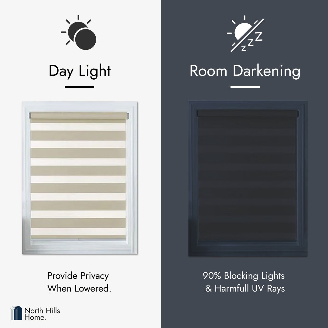 Zebra Blinds - Wide & Thick Stripe Roller Shade