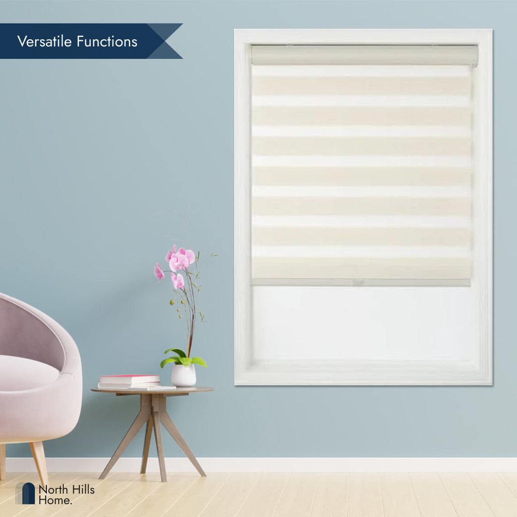Zebra Blinds - Faux Linen Dual roller blinds