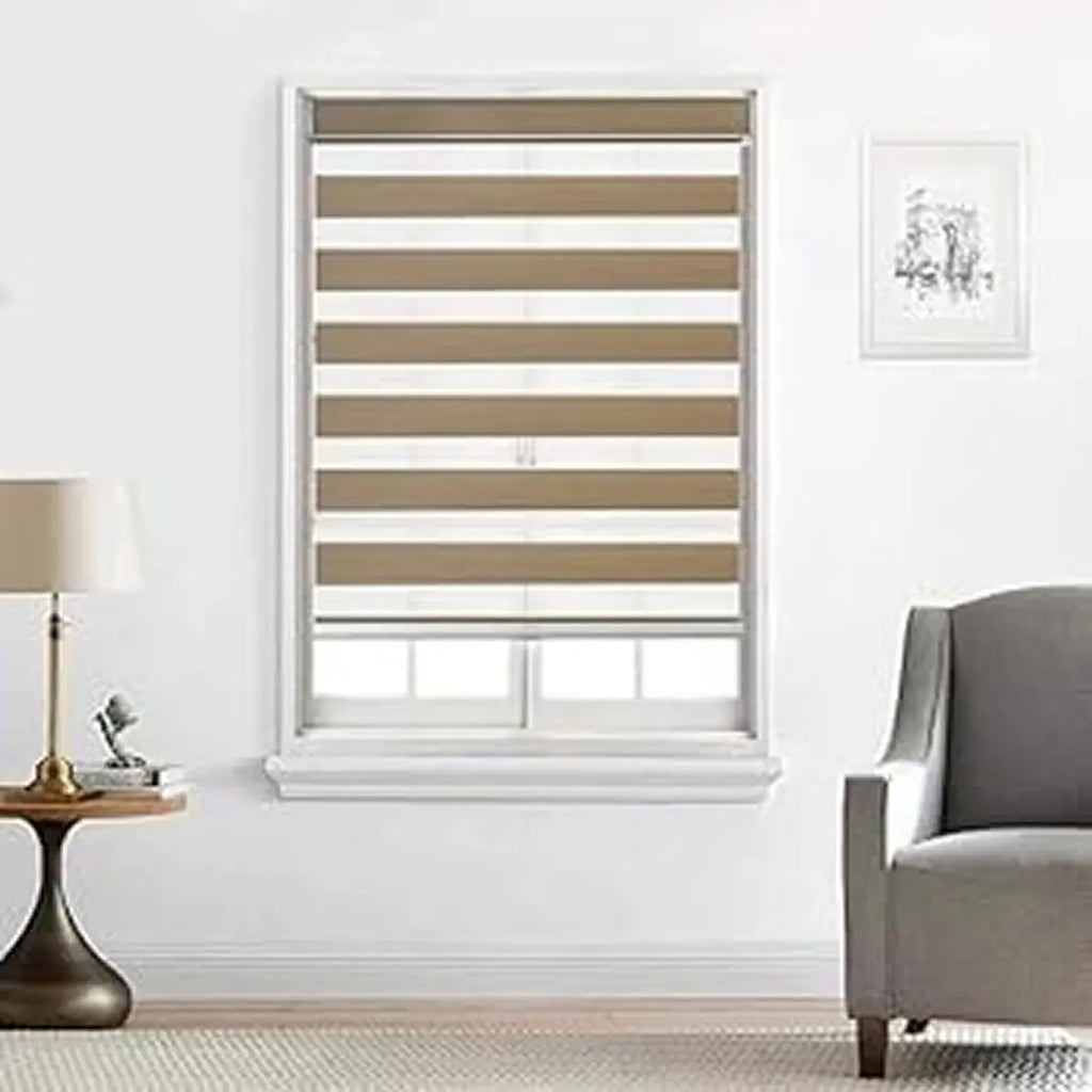 Zebra Blinds - Cordless Roller Blinds - Taupe North Hills Home