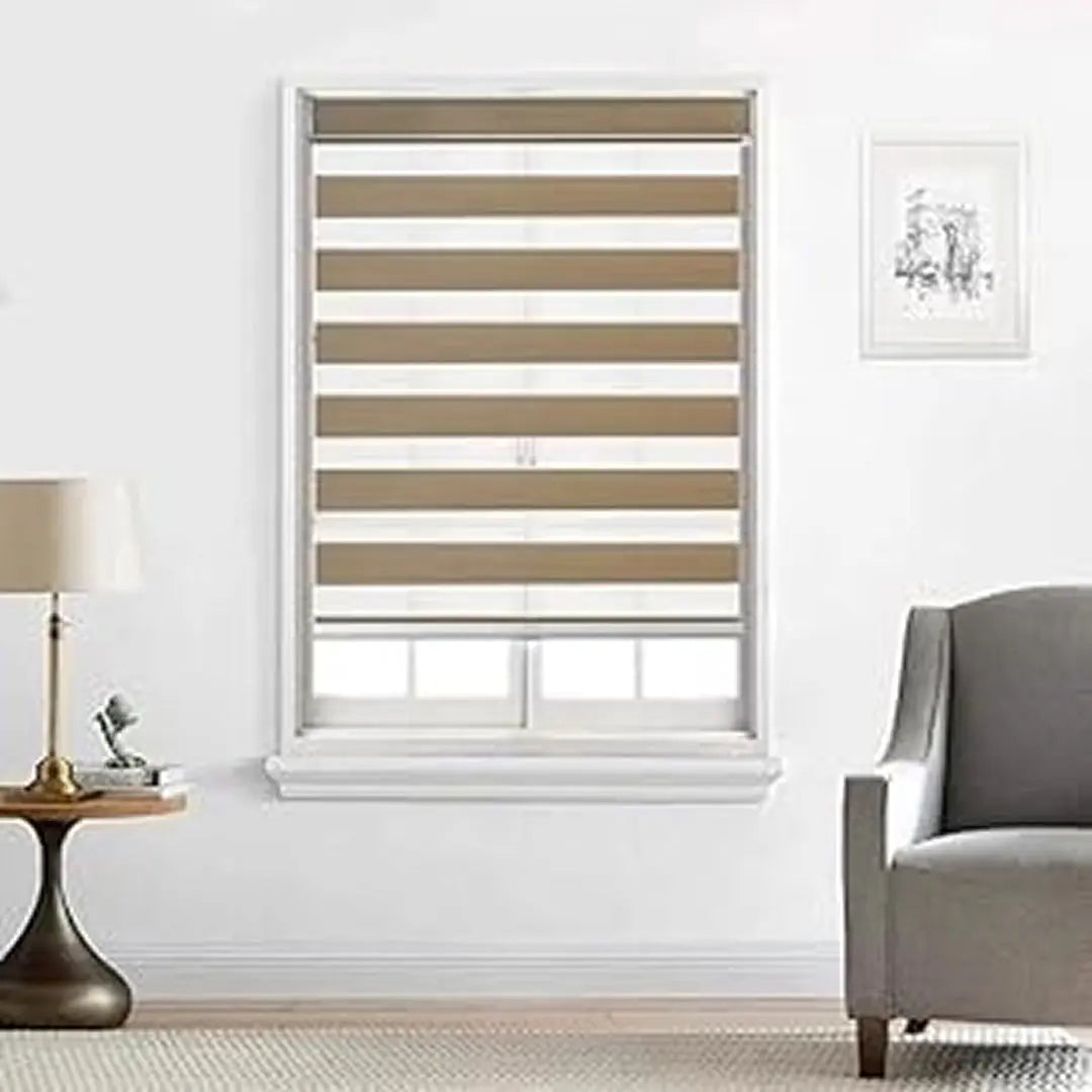 Zebra Blinds - Cordless Roller Blinds - Taupe North Hills Home