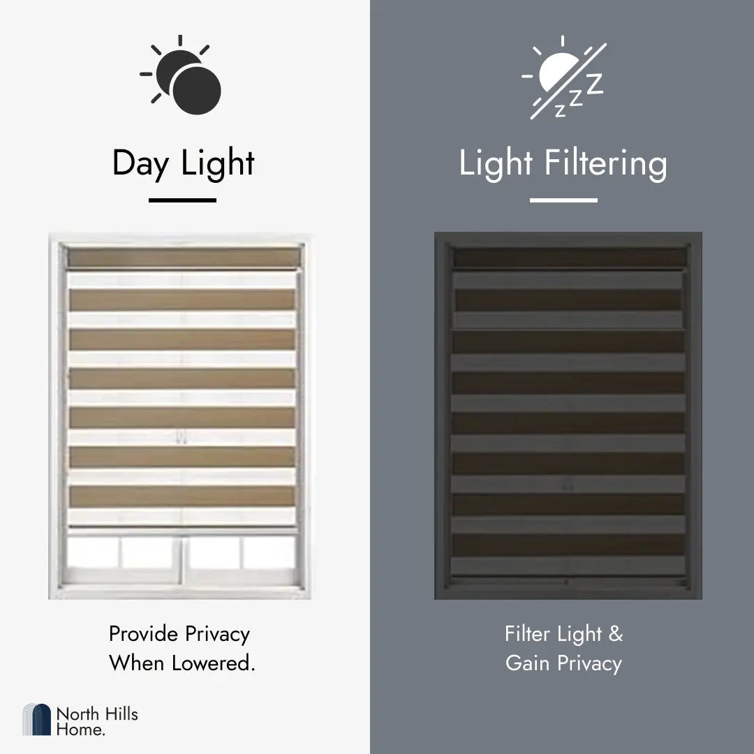 Zebra Blinds - Cordless Roller Blinds - Taupe North Hills Home