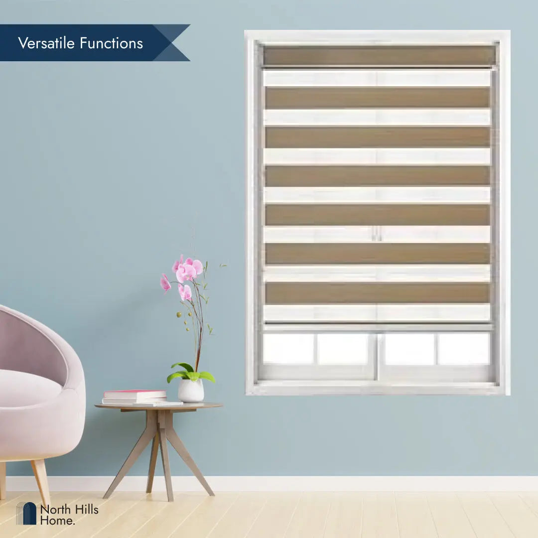 Zebra Blinds - Cordless Roller Blinds - Taupe North Hills Home