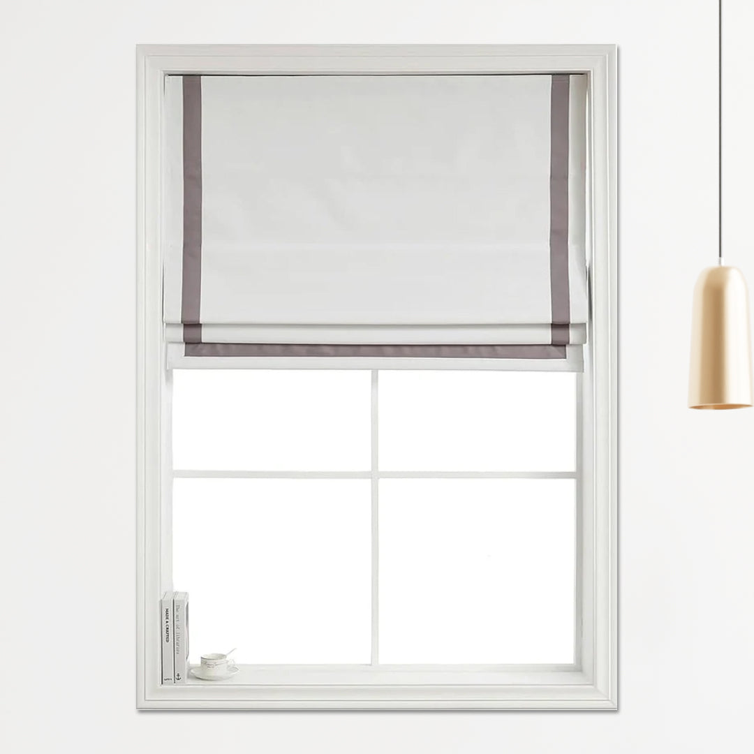 Polyester Greenwich 100% Blackout Roman Shade with Ribbon Border
