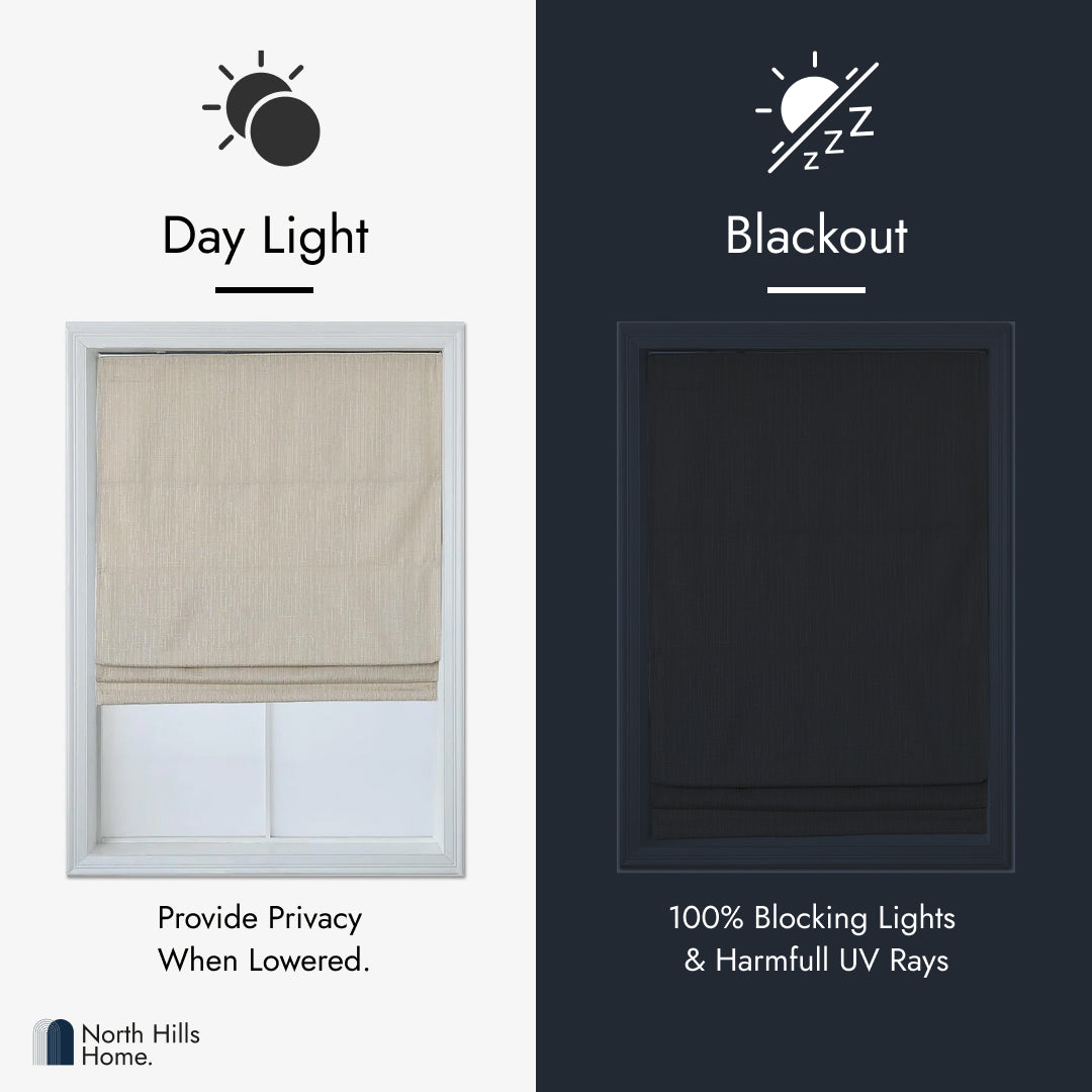 Polyester Pueblo 100% blackout Roman Blind