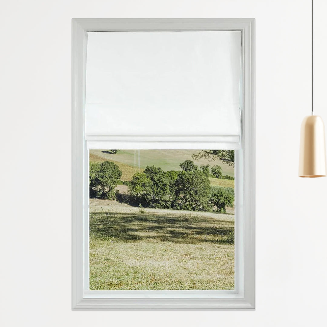 Roman Shades - Monet Dual Layered Blackout and Light Filtering with Woven Fabric