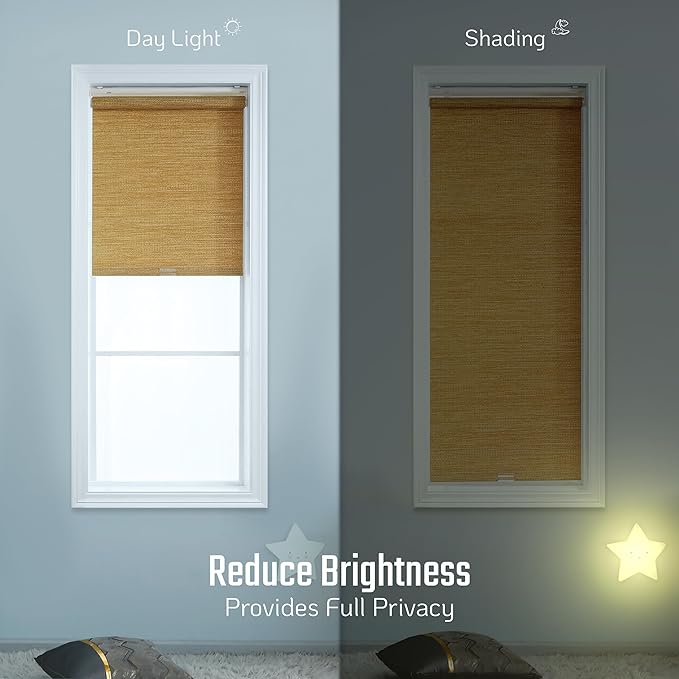 Roller Blinds - Woven Wood Window shade Natural Material