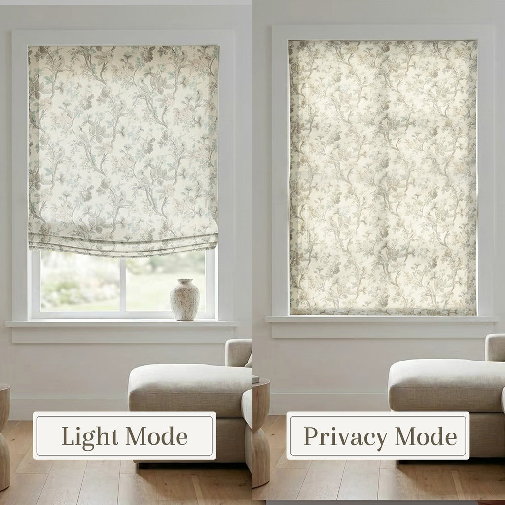 Blossombird Relaxed Roman Shades with Soft Curve