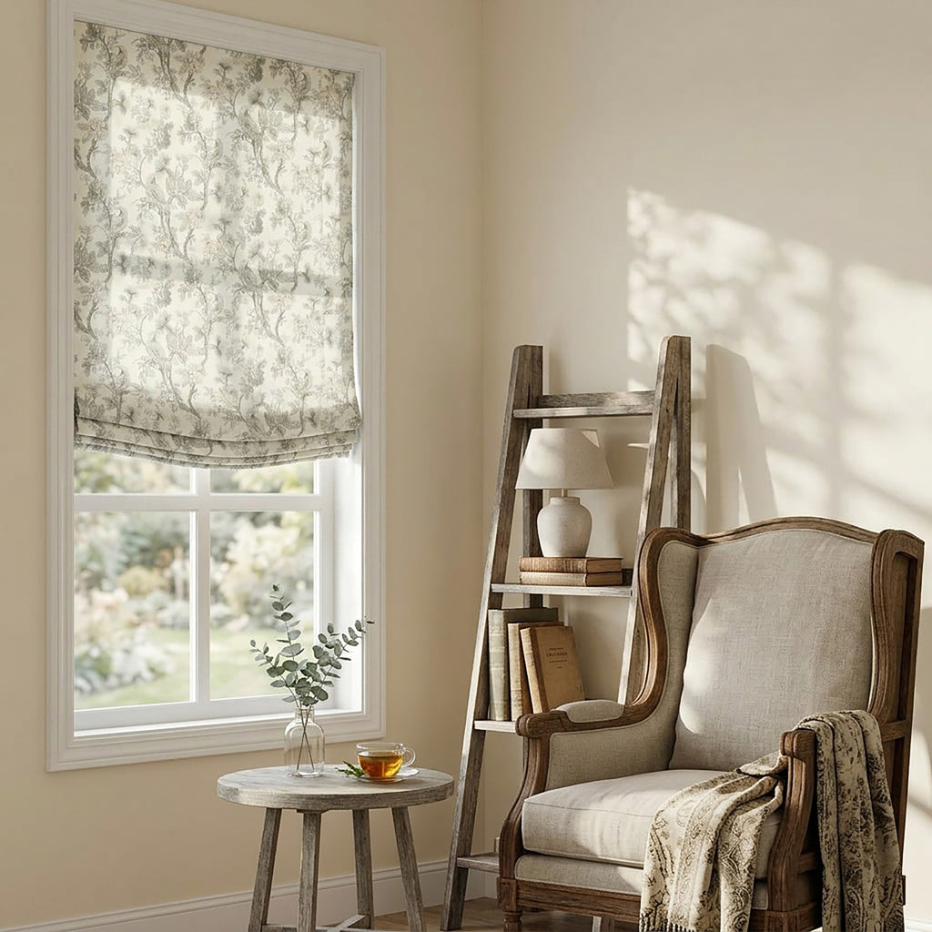 Blossombird Relaxed Roman Shades with Soft Curve