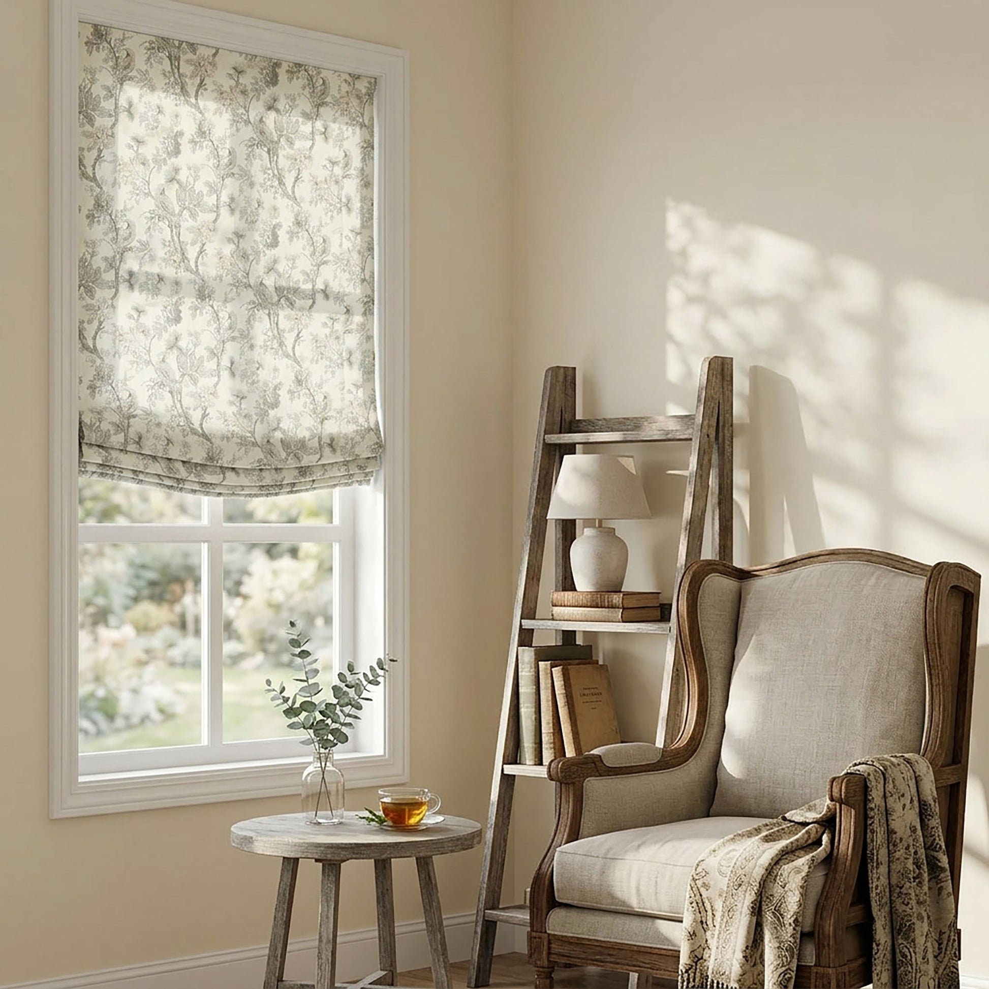 Blossombird Relaxed Roman Shades with Soft Curve