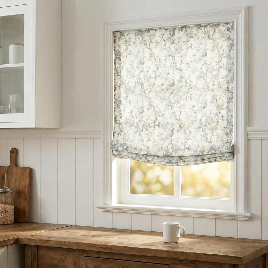 Blossombird Relaxed Roman Shades with Soft Curve