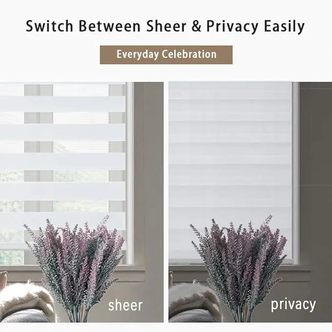 Zebra Blinds - Cordless Roller Blinds - White North Hills Home